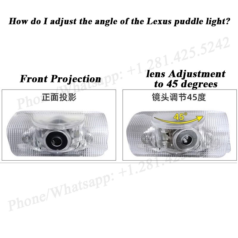 How do I adjust the angle of the Lexus puddle light?

